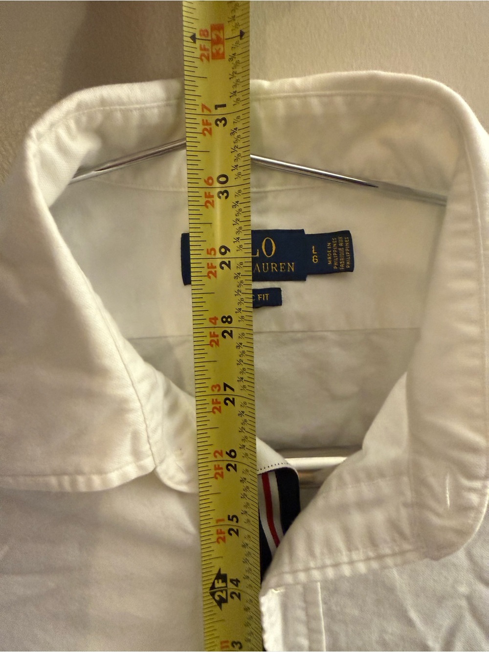 Polo Ralph Lauren White Long-Sleeve Button-Down with Polo Pocket Logo Lg - Picture 6 of 6